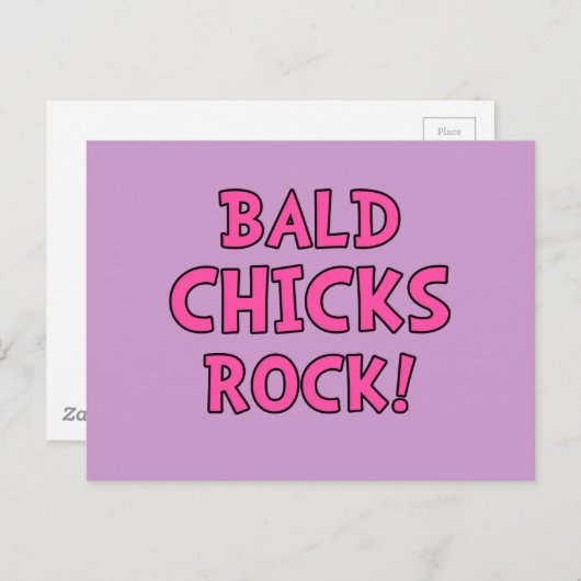 Bald Chicks Rock - Cancer Awareness Briefkaart (Voorkant / Achterkant)