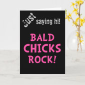 Bald Chicks Rock - Cancer Awareness Kaart (Gele Bloem)