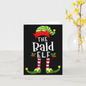 Bald Christmas Elf Matching Pajama X-mas Party  Kaart (Gele Bloem)