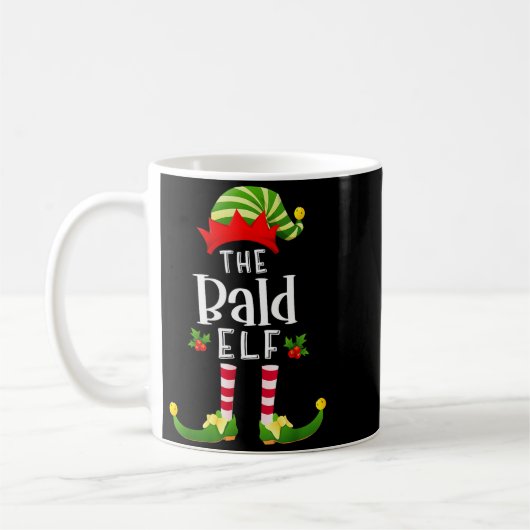 Bald Christmas Elf Matching Pajama X-mas Party  Koffiemok (Links)