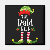 Bald Christmas Elf Matching Pajama X-mas Party  Magneet (Voorkant)