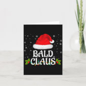 Bald Claus Christmas Lights Santa Pajama Family Ma Kaart (Voorkant)