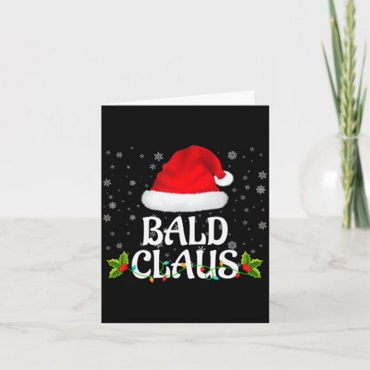 Bald Claus Christmas Lights Santa Pajama Family Ma Kaart (Voorkant)