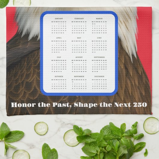 Bald Eagle 2026 Calendar—Patriotic Home Art Theedoek (Gevouwen)