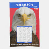 Bald Eagle 2026 Calendar—Patriotic Home Art Theedoek (Verticaal)
