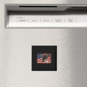 Bald Eagle 4 juli Amerikaanse vlag Eagle Pat Magneet (Insitu (Vaatwasser))
