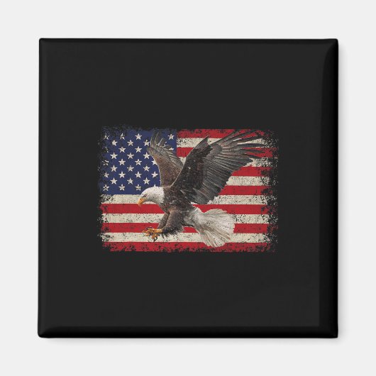 Bald Eagle 4 juli Amerikaanse vlag Eagle Pat Magneet (Voorkant)