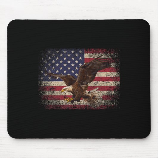 Bald Eagle, 4 juli, kerstcadeau-Amerikaanse Fla Muismat (Voorkant)