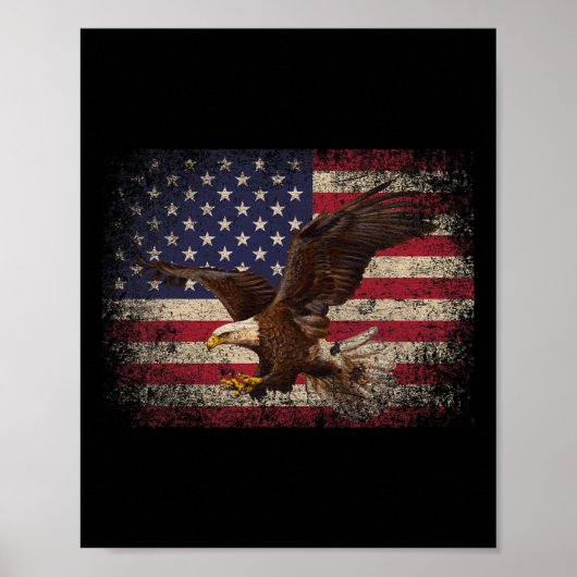Bald Eagle, 4 juli, kerstcadeau-Amerikaanse Fla Poster (Voorkant)