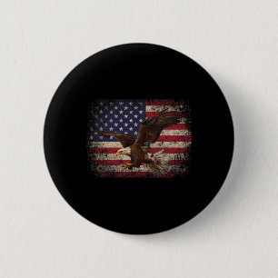 Bald Eagle, 4 juli, kerstcadeau-Amerikaanse Fla Ronde Button 5,7 Cm
