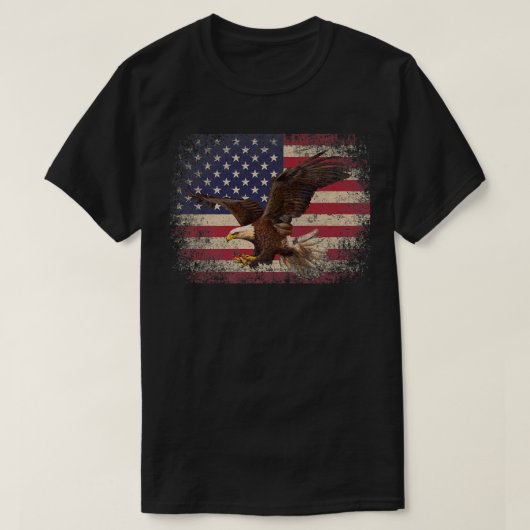 Bald Eagle, 4 juli, kerstcadeau-Amerikaanse Fla T-shirt (Design voorkant)
