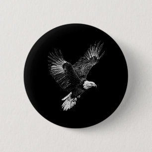 Bald Eagle 4 juli Mannen Vrouwen Kinder Patriottis Ronde Button 5,7 Cm