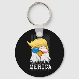 Bald Eagle 4 juli Trump Amerikaanse vlag Funny G Sleutelhanger