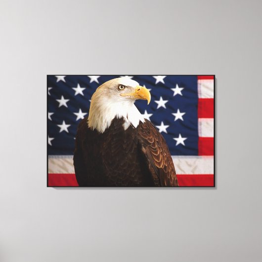 Bald Eagle 4th of Juli gevlekt Canvas Afdruk (Voorkant)