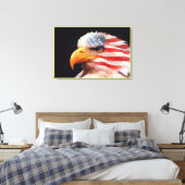 Bald Eagle 4th of Juli gevlekt Canvas Afdruk (Insitu (Slaapkamer))