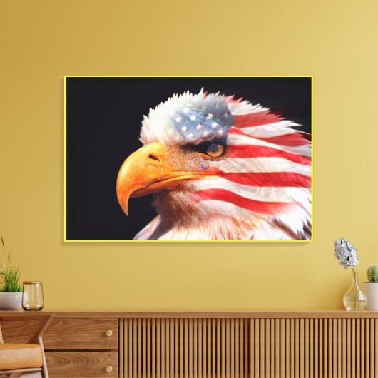 Bald Eagle 4th of Juli gevlekt Canvas Afdruk (Insitu (Woonkamer))