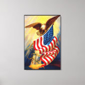Bald Eagle 4th of Juli gevlekt Canvas Afdruk (Voorkant)