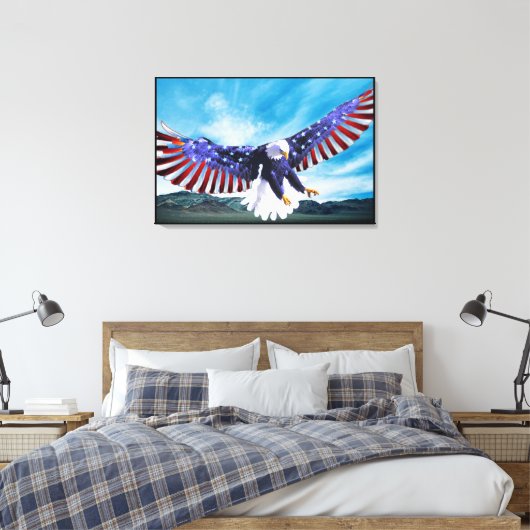 Bald Eagle 4th of Juli gevlekt Canvas Afdruk (Insitu (Slaapkamer))