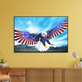 Bald Eagle 4th of Juli gevlekt Canvas Afdruk (Insitu (Woonkamer))