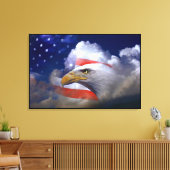 Bald Eagle 4th of Juli gevlekt Canvas Afdruk (Insitu (Woonkamer))