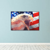 Bald Eagle 4th of Juli gevlekt Canvas Afdruk (Insitu (Houten vloer))