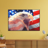 Bald Eagle 4th of Juli gevlekt Canvas Afdruk (Insitu (Woonkamer))