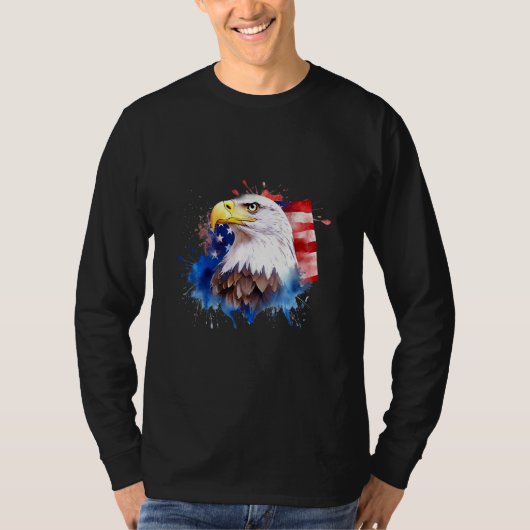 Bald Eagle 4th of July American Flag Country Tee T-shirt (Voorkant)
