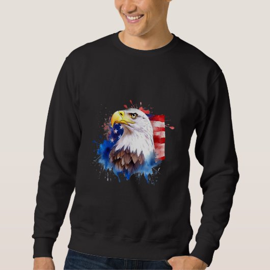Bald Eagle 4th of July American Flag Country Tee Trui (Voorkant)