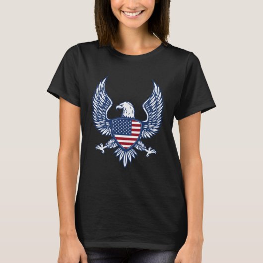 Bald Eagle 4th of July Christmas American Flag Cou T-shirt (Voorkant)