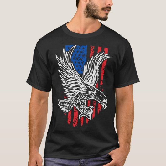 Bald Eagle 4th of July Christmas American Flag Cou T-shirt (Voorkant)