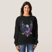 Bald Eagle 4th of July Christmas American Flag Cou Trui (Voorkant volledig)