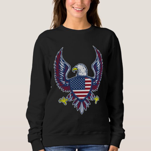 Bald Eagle 4th of July Christmas American Flag Cou Trui (Voorkant)