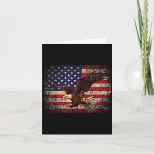 Bald Eagle 4th Of July Christmas Gift American Fla Kaart (Voorkant)