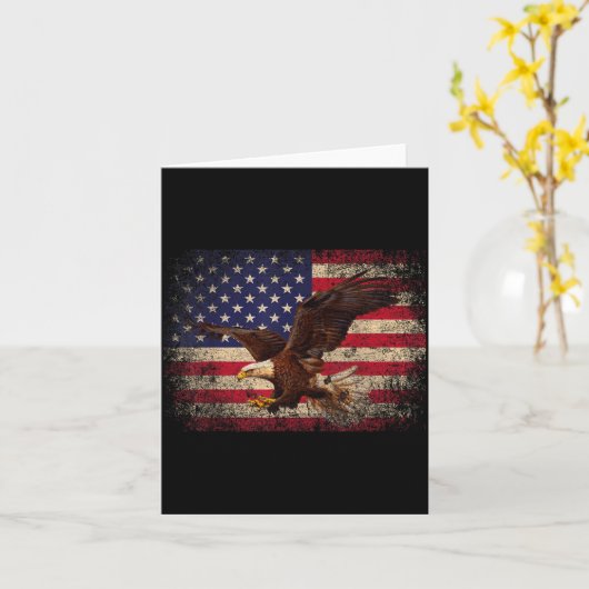 Bald Eagle 4th Of July Christmas Gift American Fla Kaart (Gele Bloem)