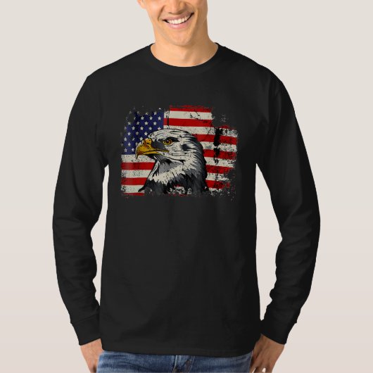 Bald Eagle 4th of July  USA American Flag Country T-shirt (Voorkant)