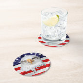 Bald Eagle aantrekkelijk patriottisch cadeau Ronde Kartonnen Onderzetter (Insitu)