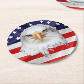 Bald Eagle aantrekkelijk patriottisch cadeau Ronde Kartonnen Onderzetter (Gebogen)