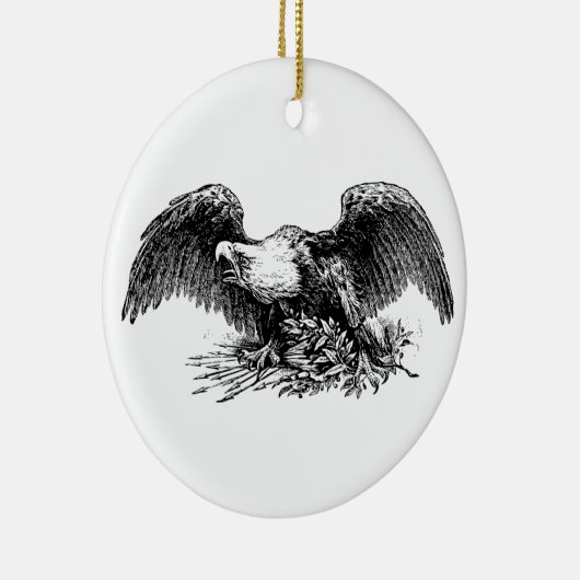 Bald Eagle Aboe Arrows and an Olive Branch Keramisch Ornament (Rechts)