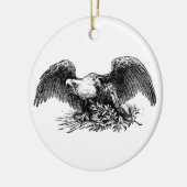 Bald Eagle Aboe Arrows and an Olive Branch Keramisch Ornament (Links)