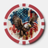 Bald Eagle Abstracte Amerikaanse vlag Poker Chips (Voorkant)