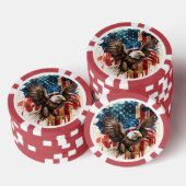 Bald Eagle Abstracte Amerikaanse vlag Poker Chips (Opstapeling)