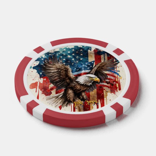 Bald Eagle Abstracte Amerikaanse vlag Poker Chips (Enkel)