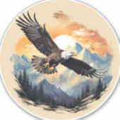Bald Eagle als Amerika's symbool Sticker (Voorkant)