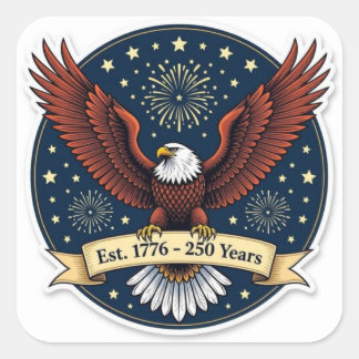 Bald eagle America 250th artwork Vierkante Sticker