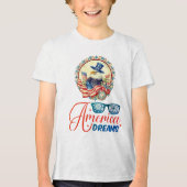Bald Eagle America droomt van een patriottische on Tri-Blend Shirt (Voorkant)
