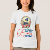 Bald Eagle America droomt van een patriottische on Tri-Blend Shirt (Voorkant)