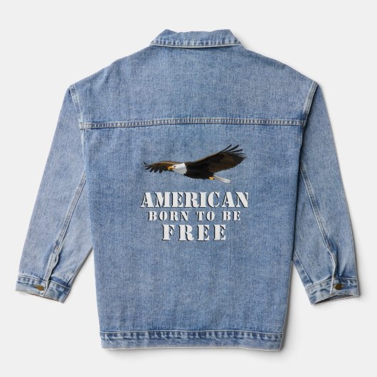 Bald Eagle American Born to Be Free Denim Jacket (Achterkant)
