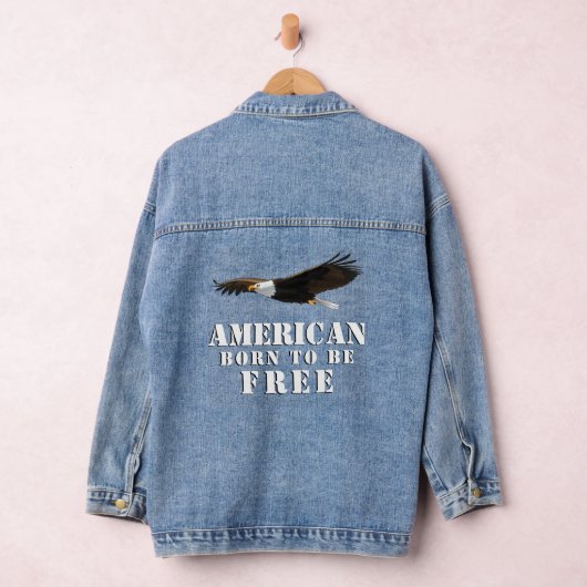 Bald Eagle American Born to Be Free Denim Jacket (Hangar)