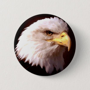 Bald Eagle American Eagle Ronde Button 5,7 Cm
