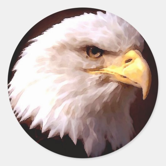 Bald Eagle American Eagle Ronde Sticker (Voorkant)